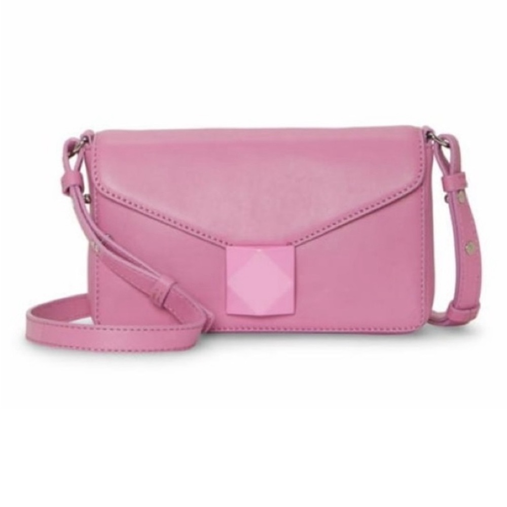 Barbie Pink Vince Camuto Genuine Leather Crossbody Handbag.